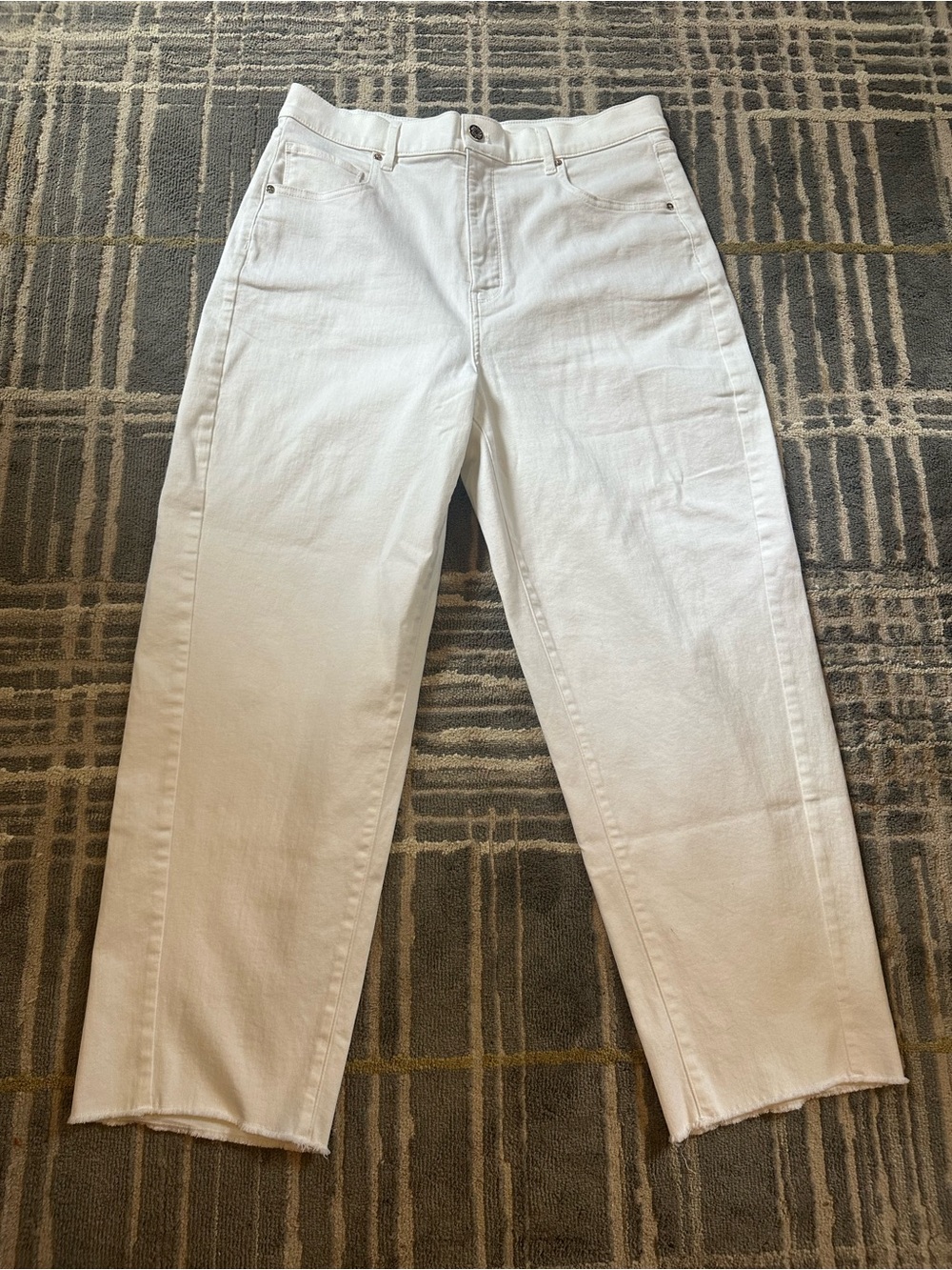 White House Black Market White Barrel Straight Pants